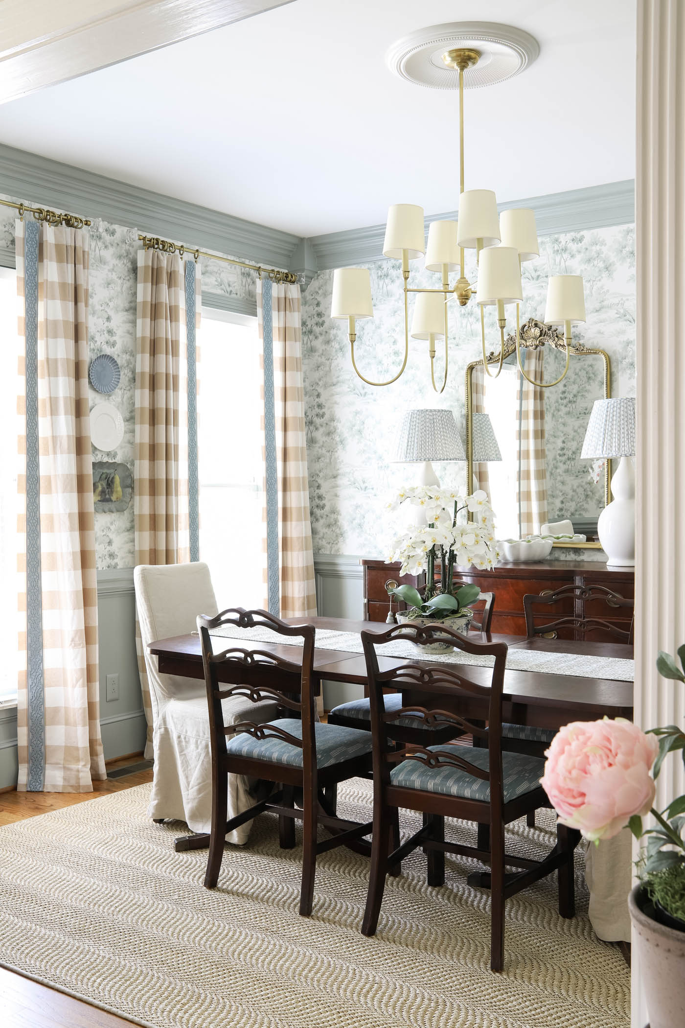 Blue and Green Dining Room