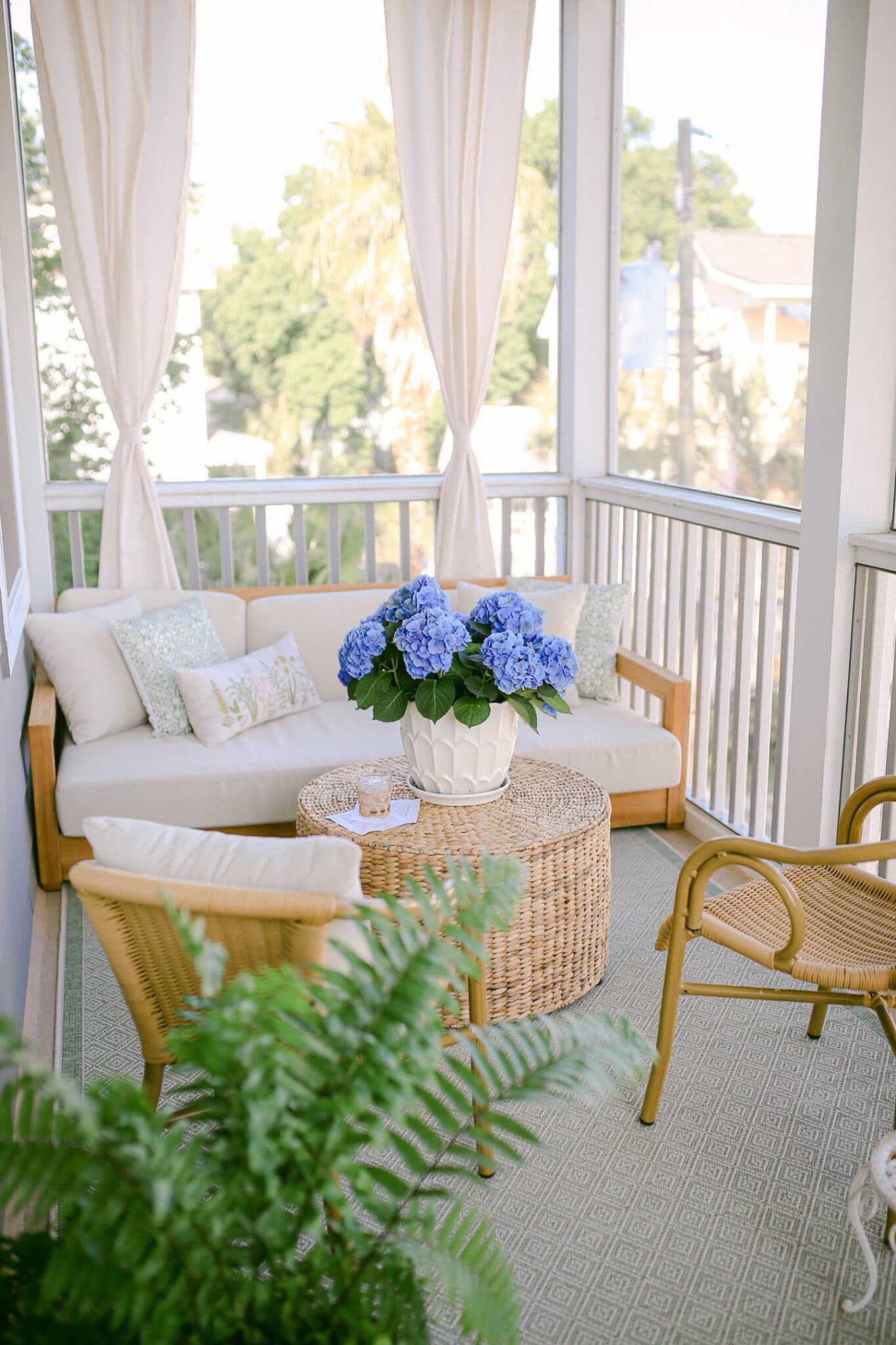 Screened-in Porch with Outdoor Rug