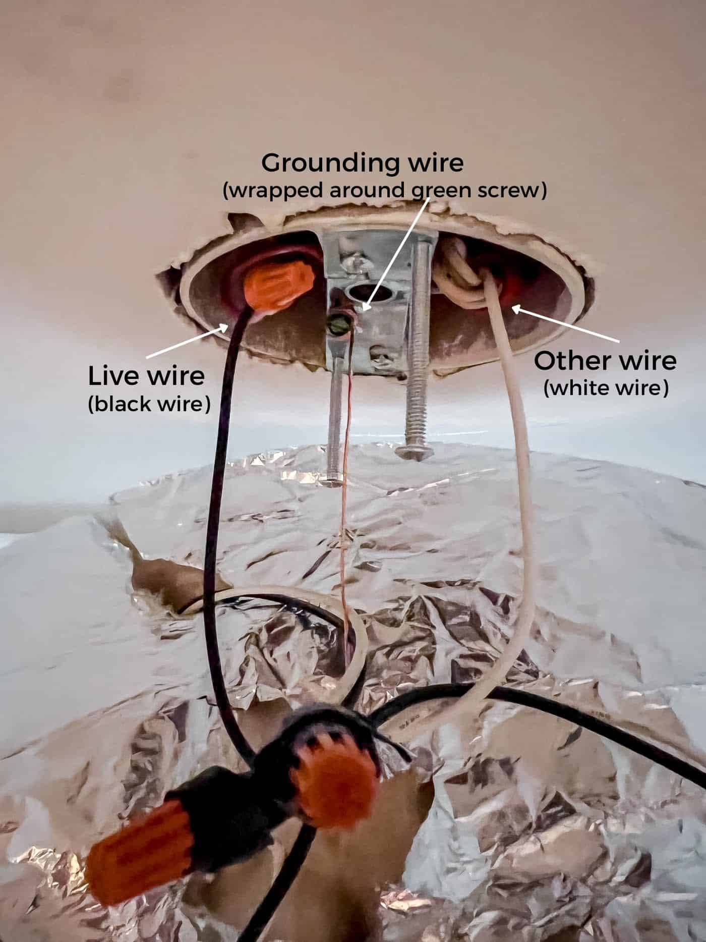 Attach new light fixture wires