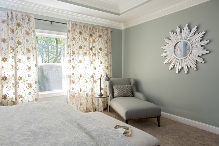 Bedroom with SW Oyster Bay walls