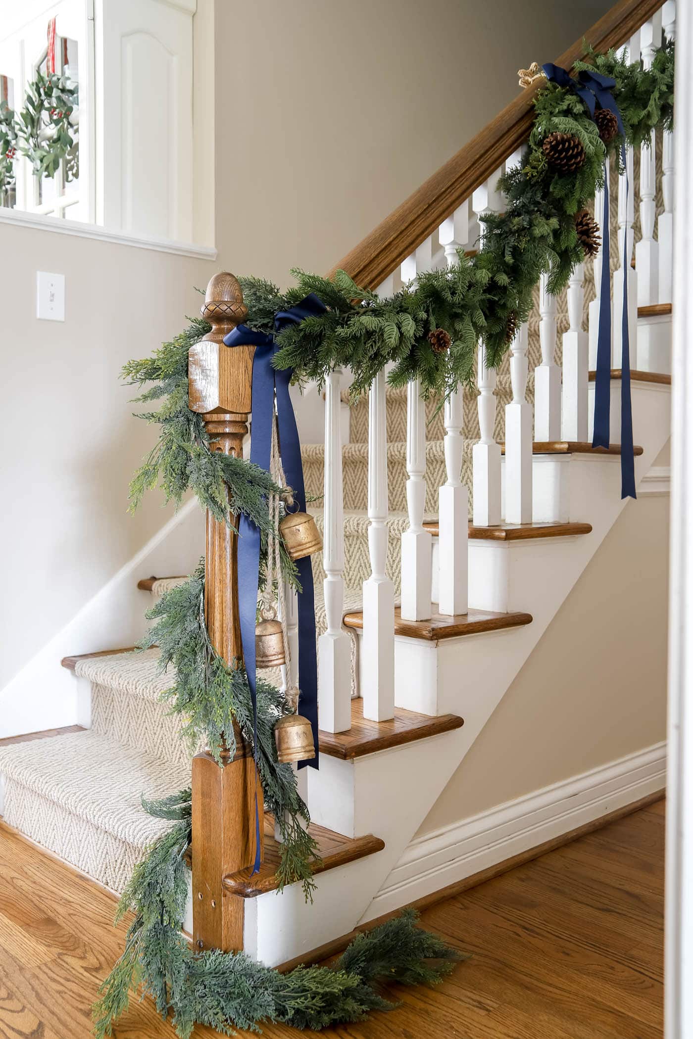 garland on the stairs