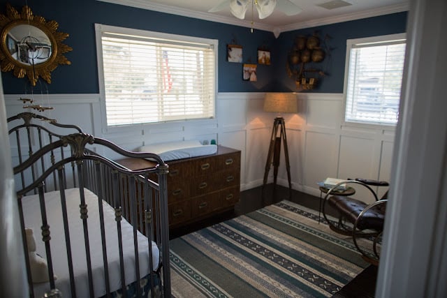Benjamin Moore Van Deusen Blue on walls in nursery