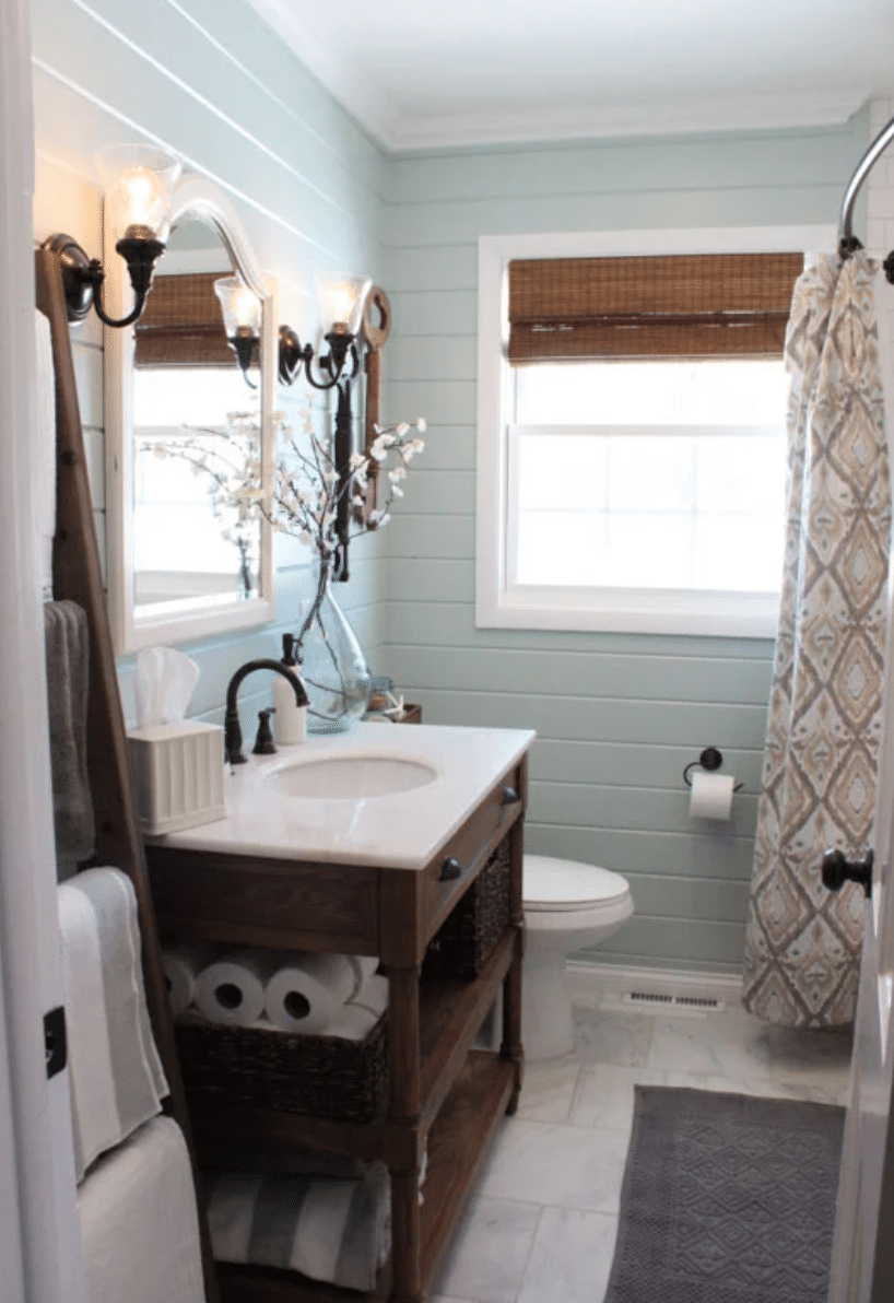 Palladian Blue bathroom from 12 Oaks Blog