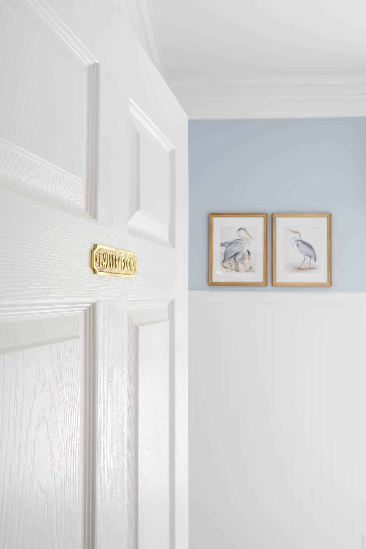 laundry room sign on the door