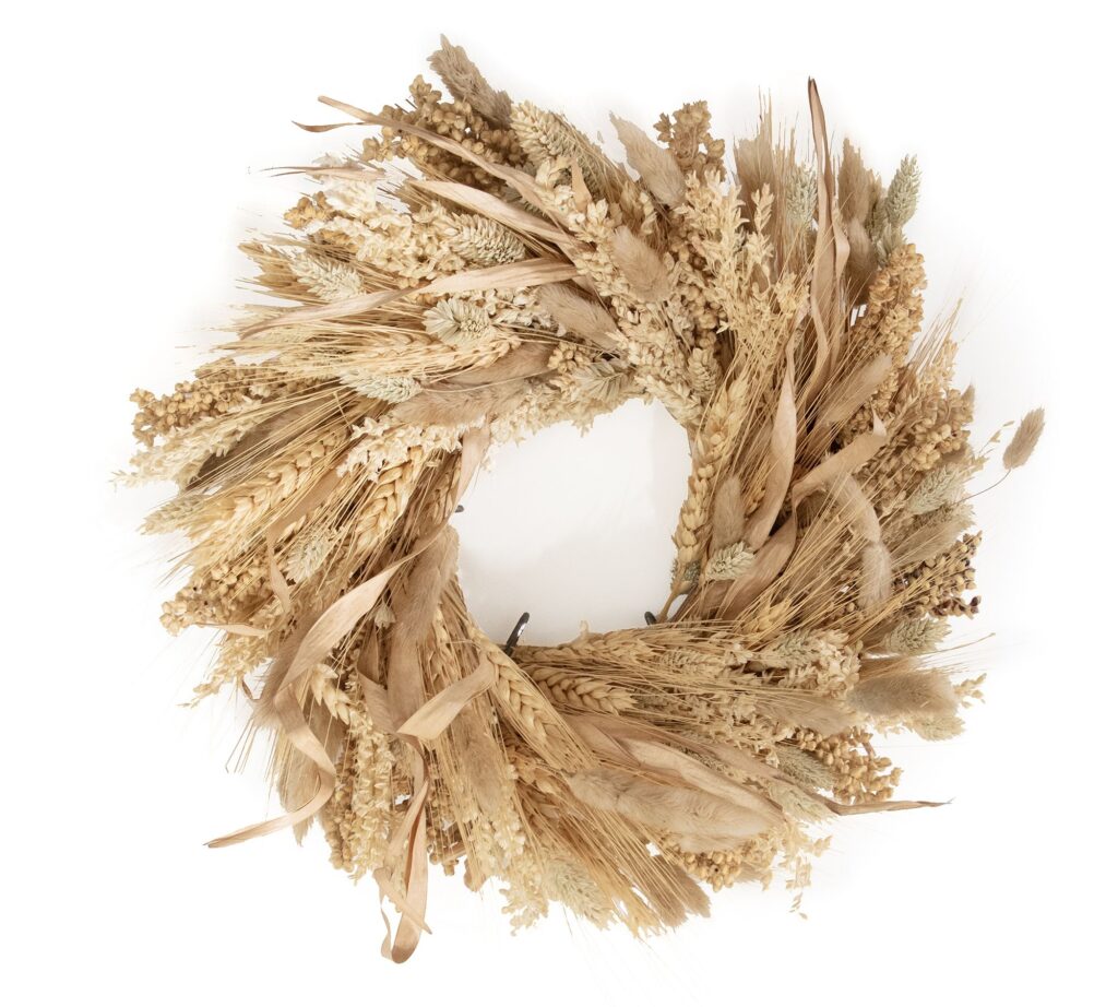 dried fall grain wheat wreath