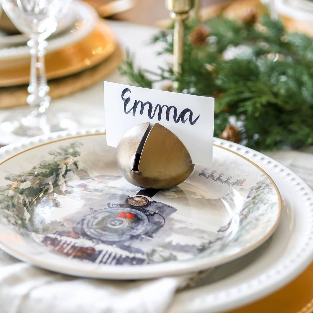 bell place card holder