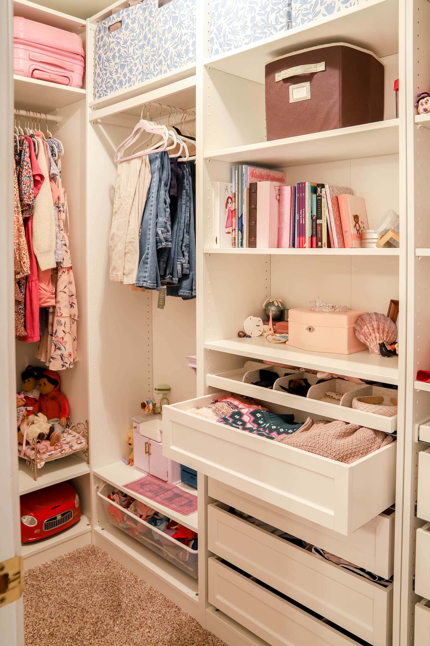 IKEA PAX closet with jewelry drop zone