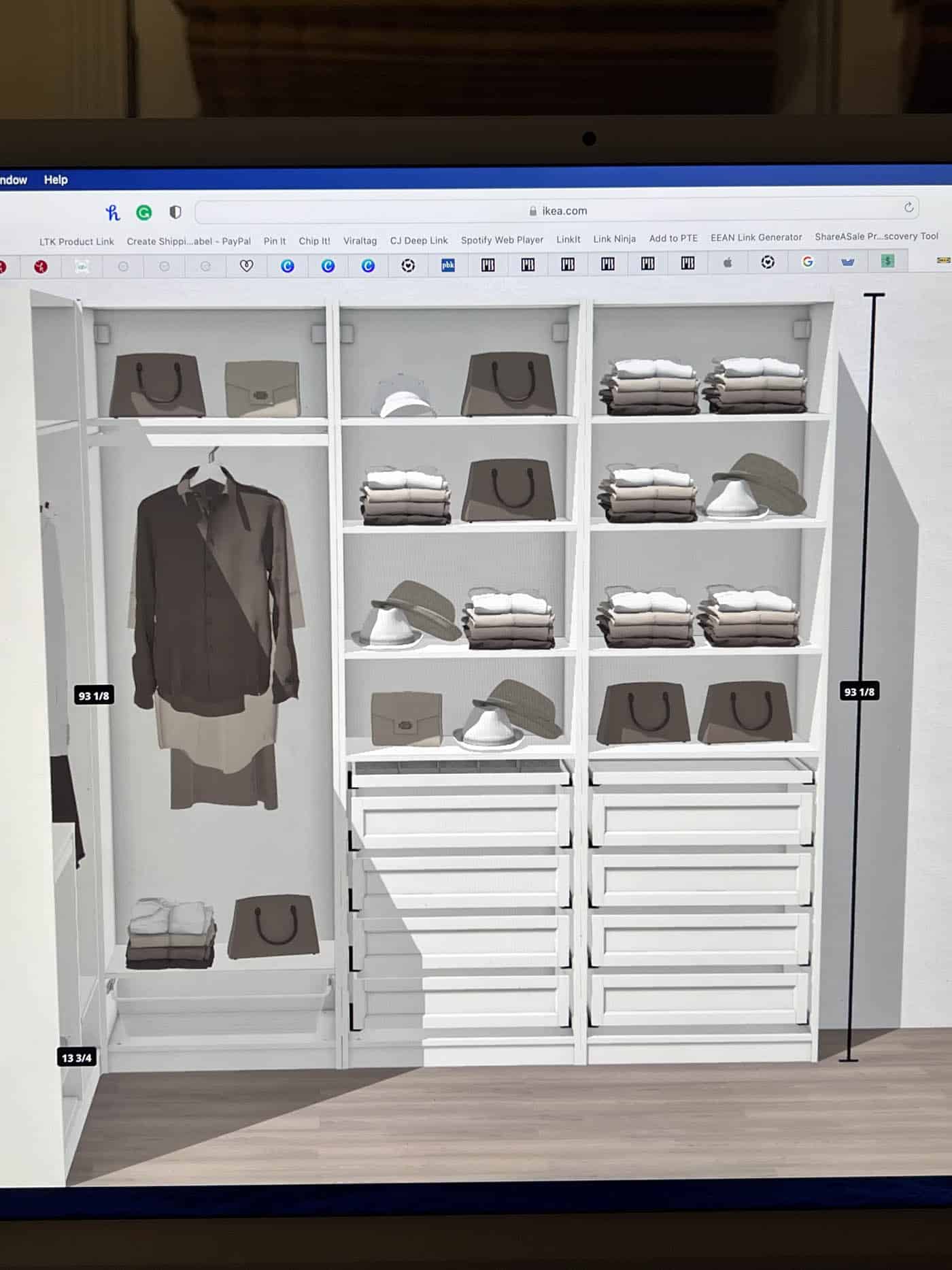 PAX closet planner design