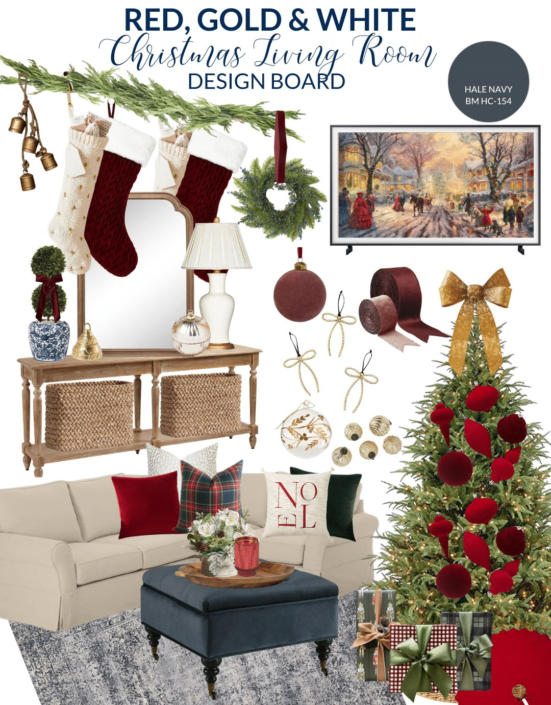 Red Christmas Decor Design Plan