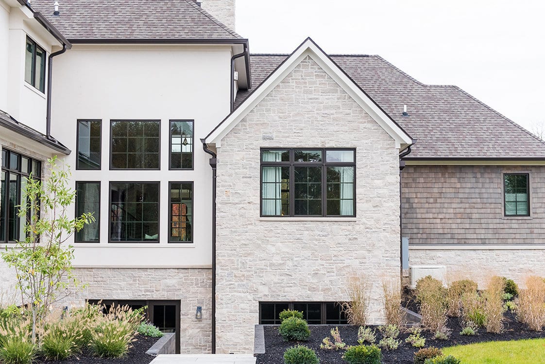 shoji white painted stucco exterior by Whitney Park Designs