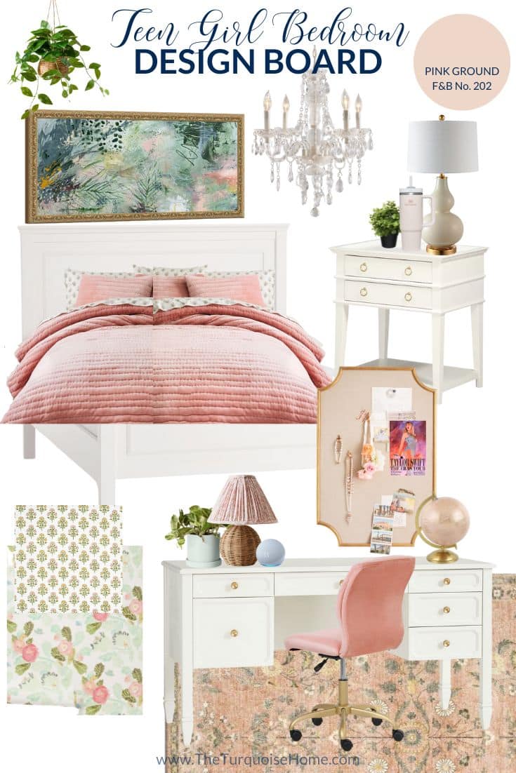 teen girl bedroom design board