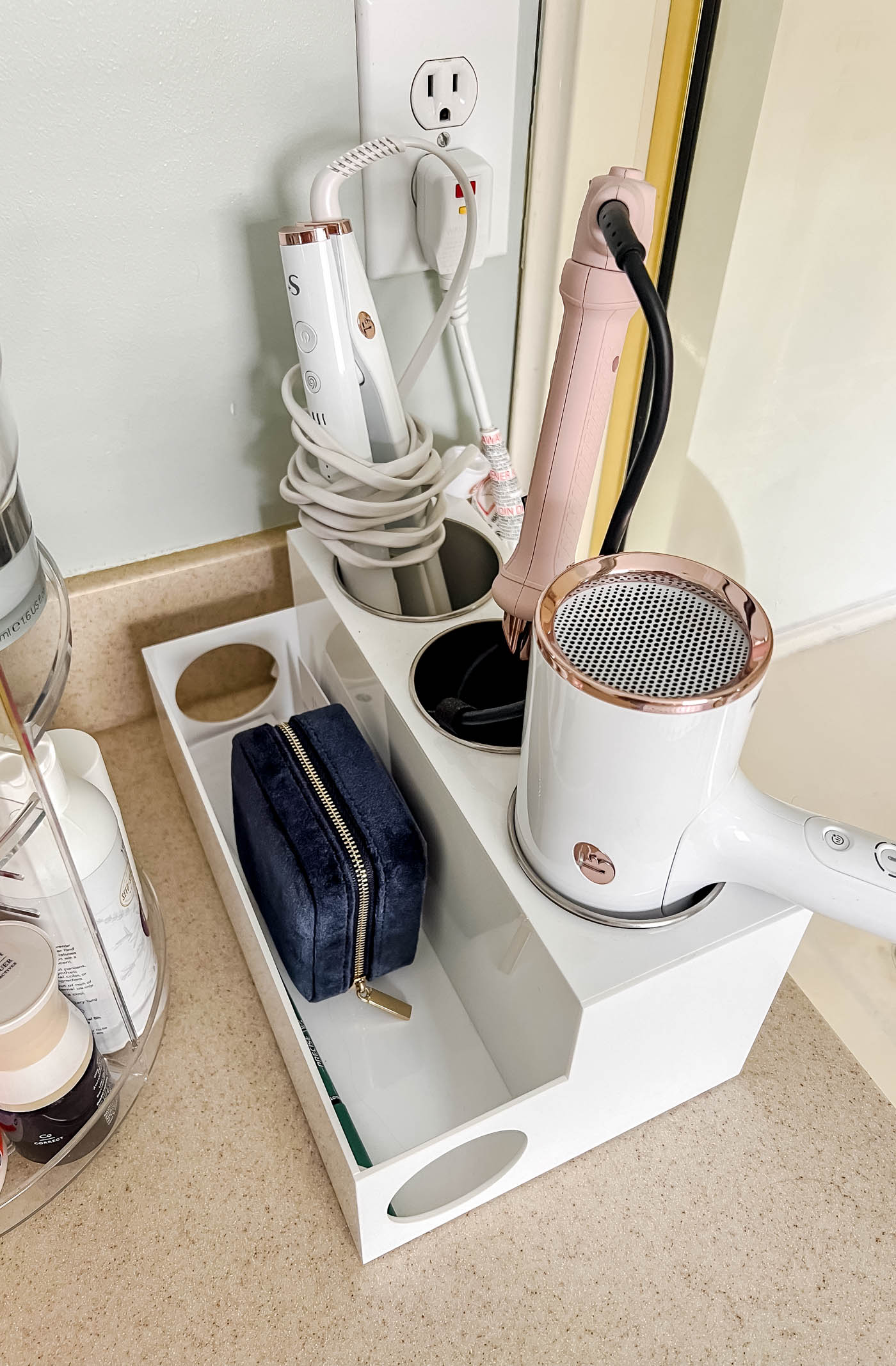 counter-top hair tool organizer