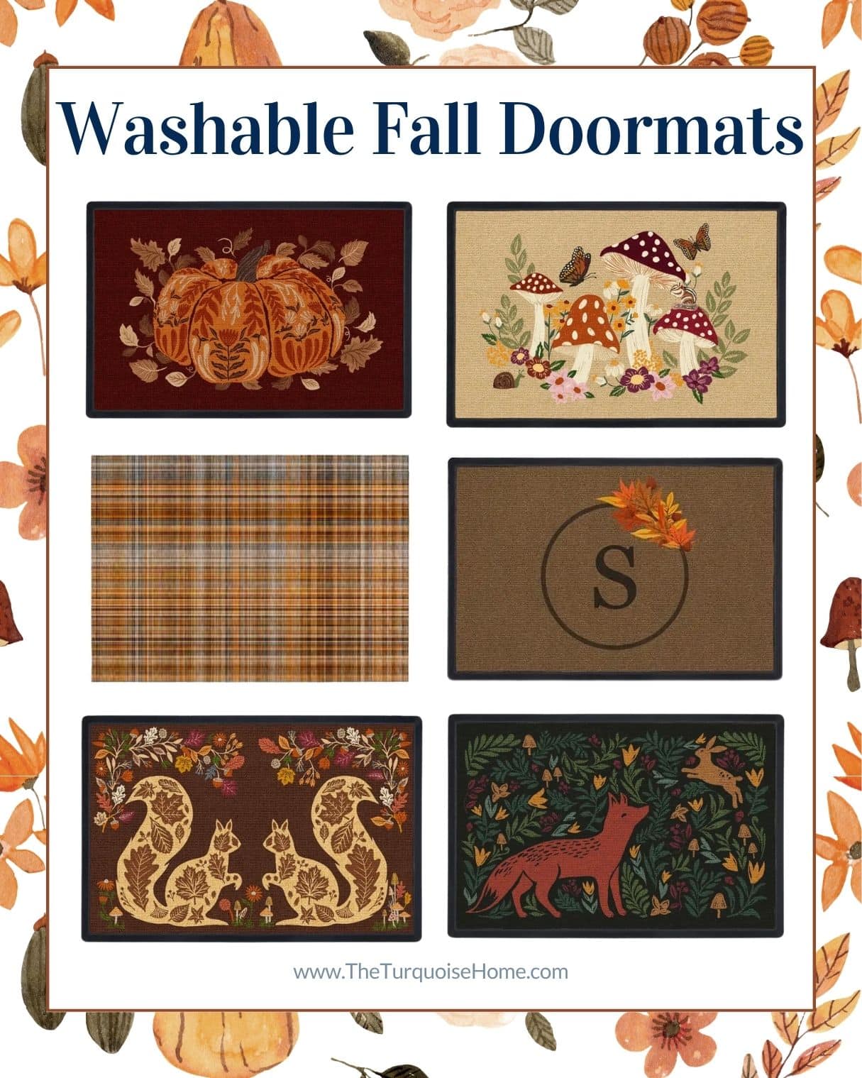 Washable fall doormats