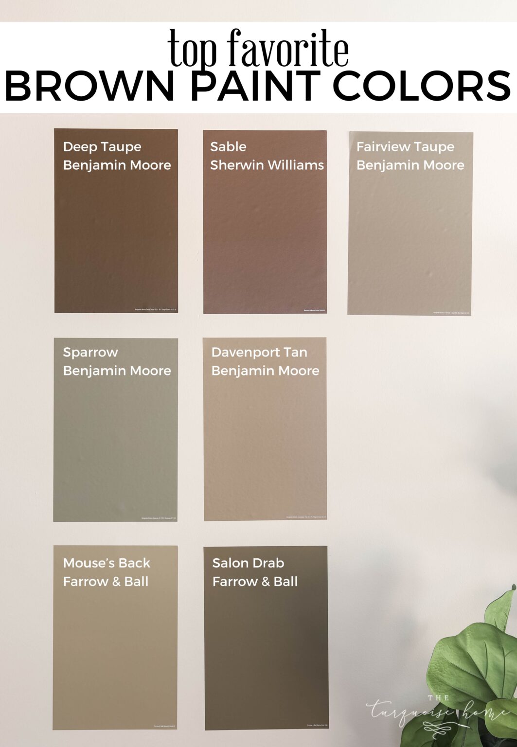 top favorite brown paint colors