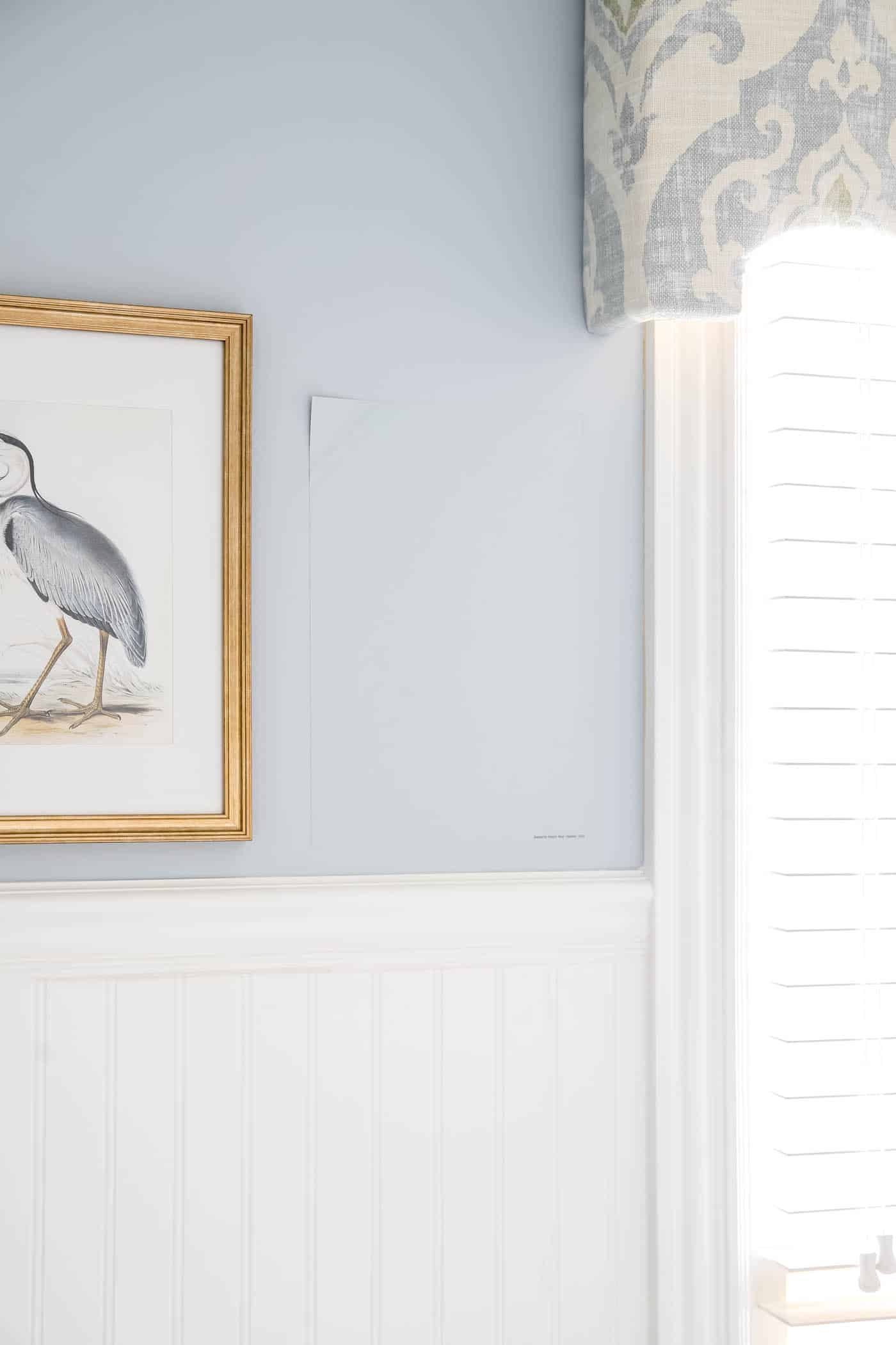 Samplize paint sample on the wall matches the wall color perfectly.