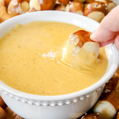 beer cheese pretzel dip.