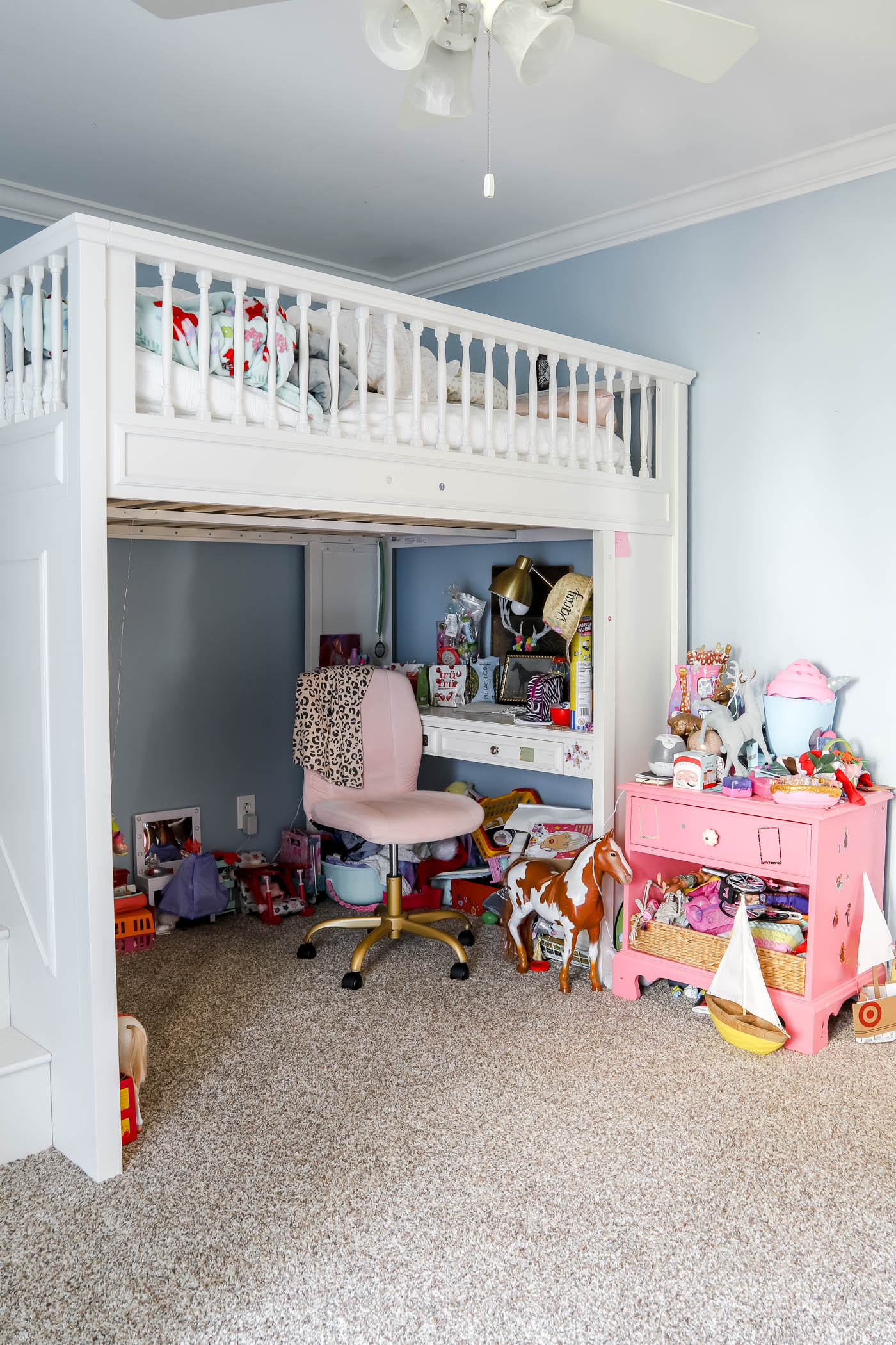 messy loft bed