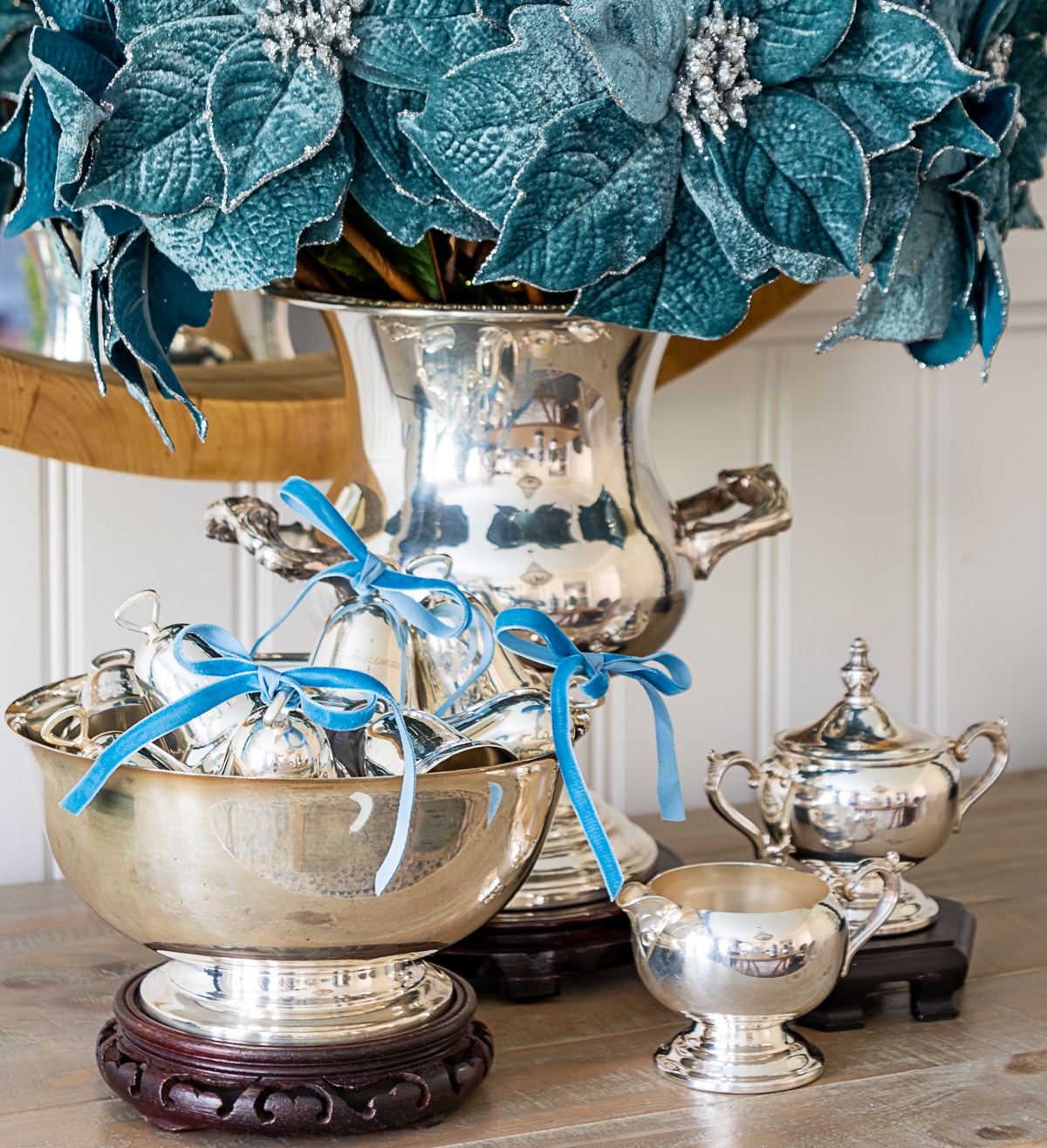 Elegant Williamsburg Blue and Silver Christmas Decor