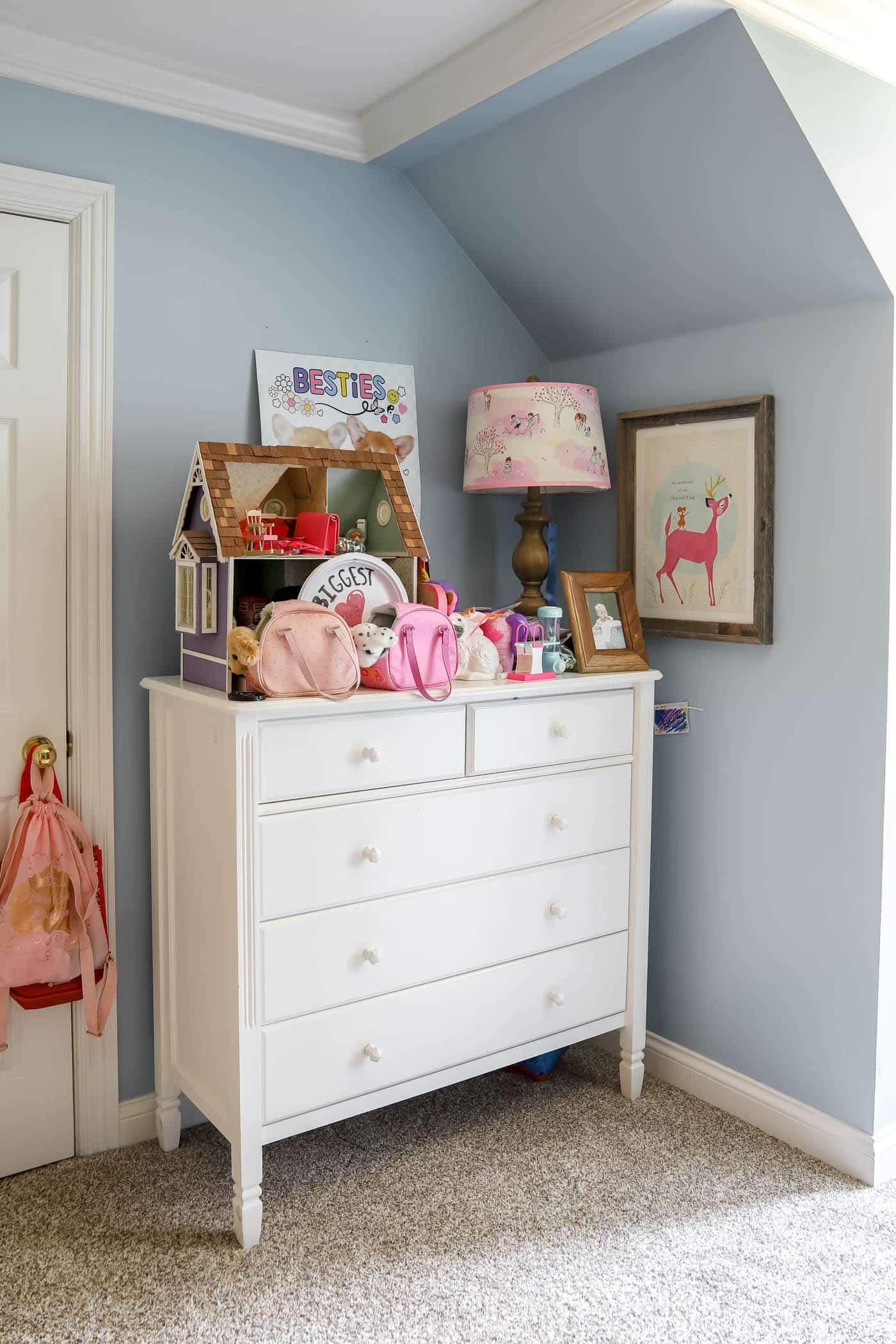 girls dresser before makeover