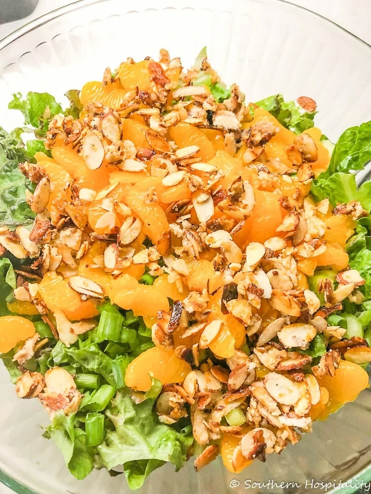 mandarin orange tossed salad with almonds