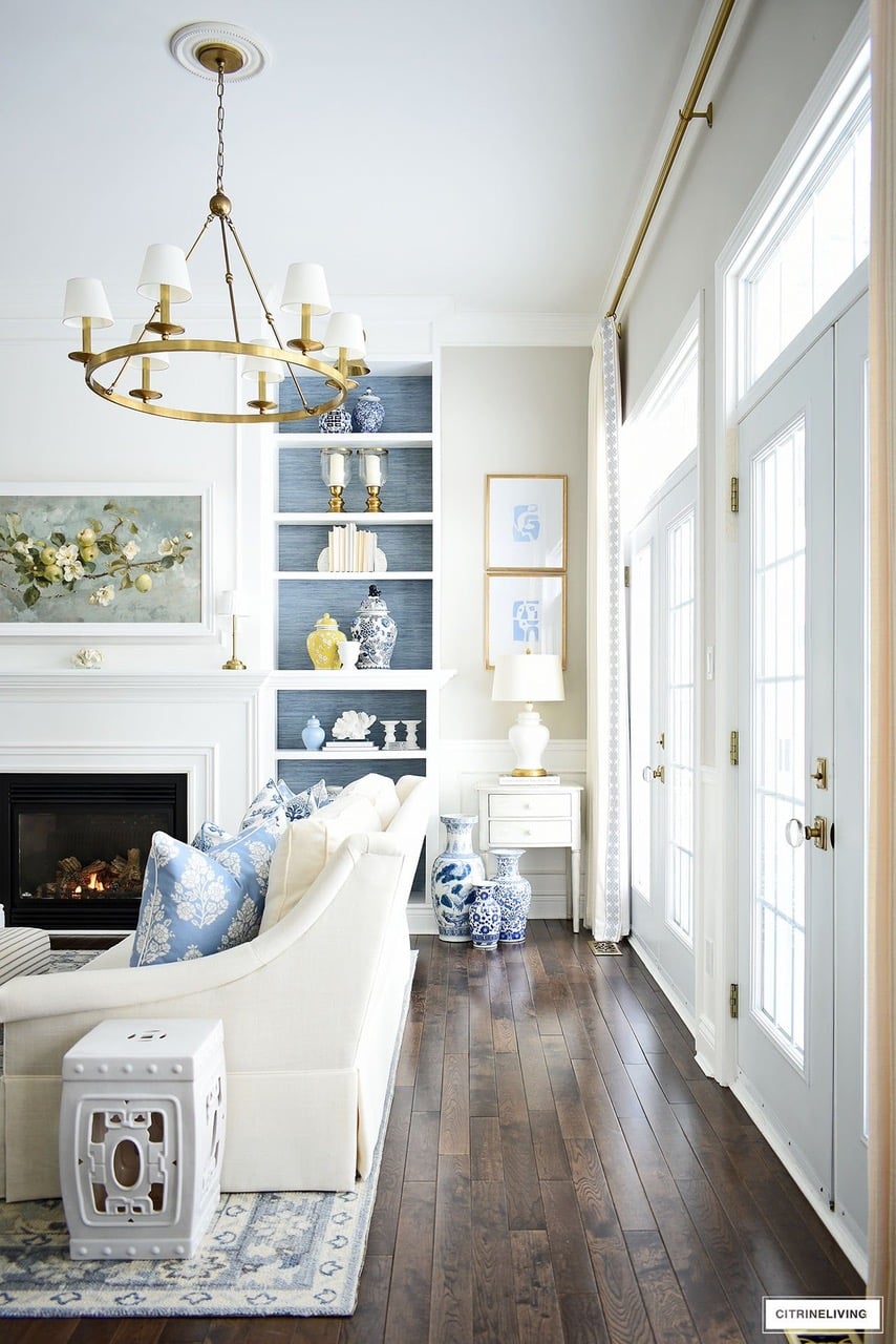 chic bright living room