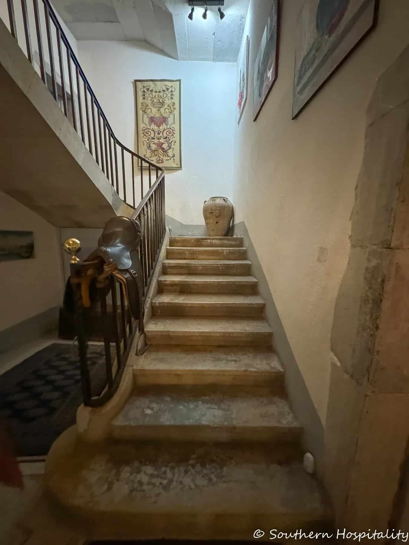 private tour of French home steps