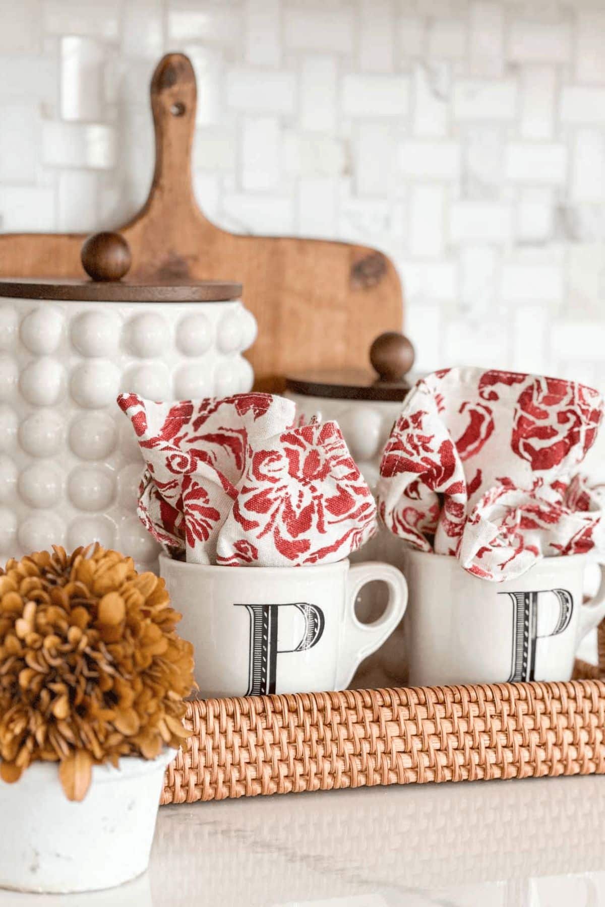 fall decor in the kitchen.
