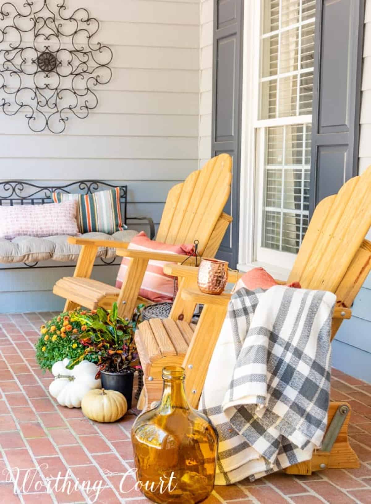 front porch fall decorating