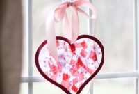 Valentine’s Day Tissue Paper Stained Glass Craft for Kids