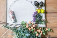 Autumn Hoop Wreath with Fruit Accents and Shiplap Frame