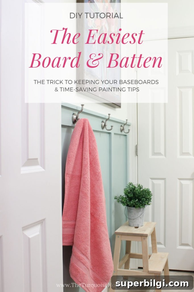 7 DIY Home Upgrades That Increase Property Value 4 The Easiest DIY Board and Batten Tutorial! - tricks on saving your existing baseboards & time-saving paint tips