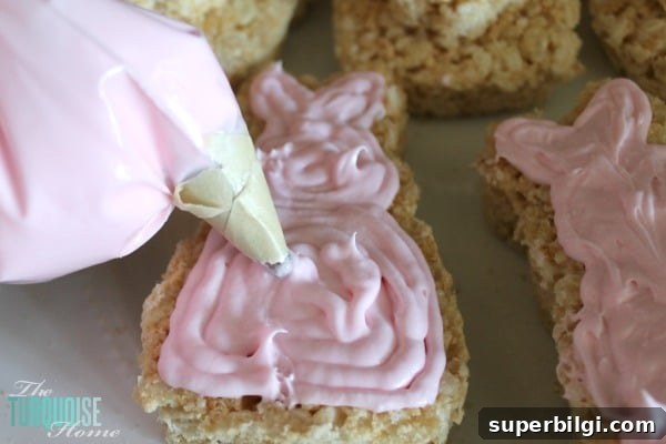 Homemade Crispy Treats for Rabbits 5 These bunny-shaped crispy treats would be a fun thing for Miss A and I to do (and eat!) together. :) They would make a great treat to make for a kids' Easter party or just for fun at home! | TheTurquoiseHome.com