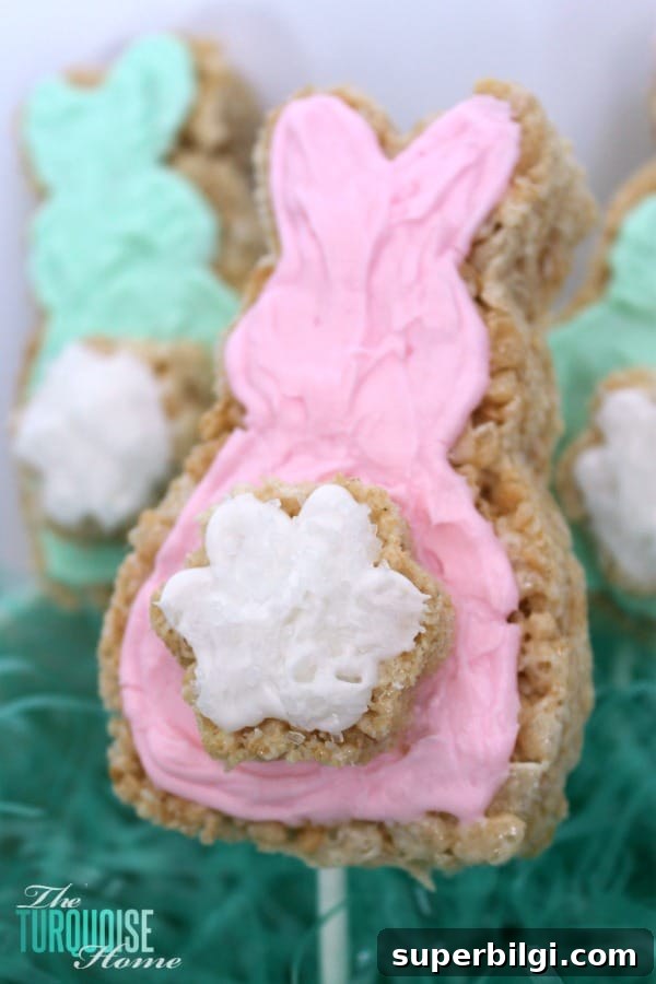 Homemade Crispy Treats for Rabbits 6 These bunny-shaped crispy treats would be a fun thing for Miss A and I to do (and eat!) together. :) They would make a great treat to make for a kids' Easter party or just for fun at home! | TheTurquoiseHome.com