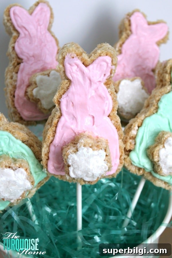 Homemade Crispy Treats for Rabbits 7 These bunny-shaped crispy treats would be a fun thing for Miss A and I to do (and eat!) together. :) They would make a great treat to make for a kids' Easter party or just for fun at home! | TheTurquoiseHome.com