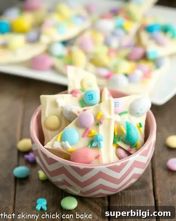 easter bark with white chocolate