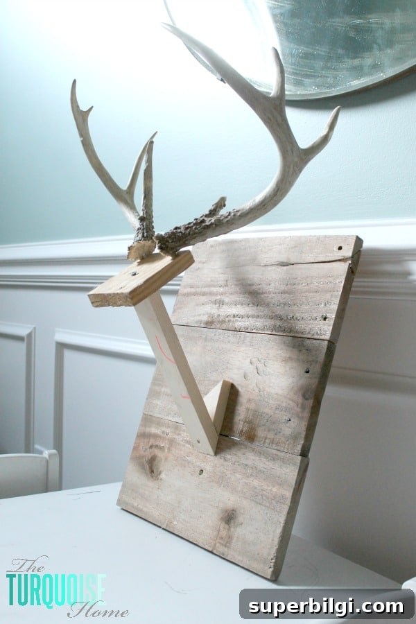 DIY Plush Deer Head Wall Mount Tutorial and Pattern 5 DIY Plush Deer Head | TheTurquoiseHome.com