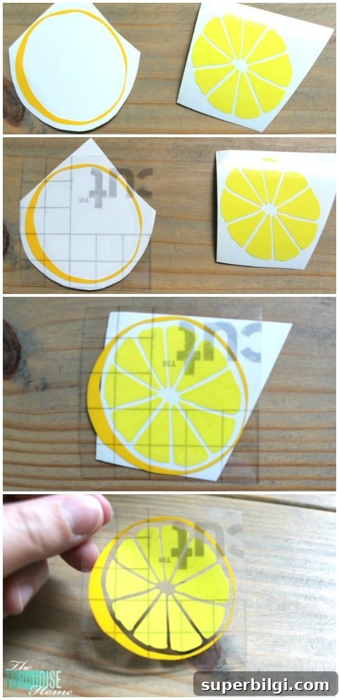 Great Summer Gift Idea!! Such a cute lemon in two-tones of yellow. It's easy to apply them together with a little transfer tape! Get all of the details at TheTurquoiseHome.com
