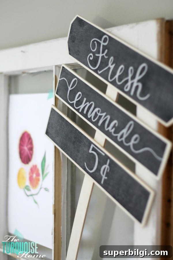 Garden and Lemonade Stand Summer Mantel Ideas 7 I love these fresh pops of colors and citrus inspiration on this fun summer mantel! A Garden and Lemonade Stand Summer Mantel. Get all the juicy details at TheTurquoiseHome.com