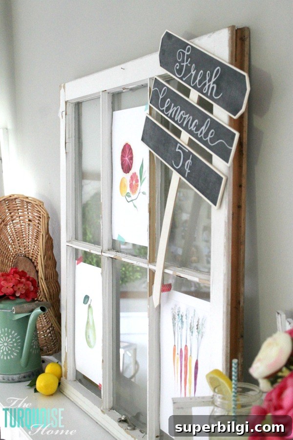 Garden and Lemonade Stand Summer Mantel Ideas 5 I love these fresh pops of colors and citrus inspiration on this fun summer mantel! A Garden and Lemonade Stand Summer Mantel. Get all the juicy details at TheTurquoiseHome.com