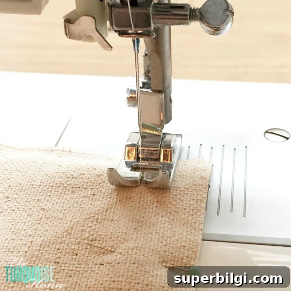 How to Make a Stenciled Drop Cloth Throw Pillow 6 Drop cloth pillow pieces ready to assemble