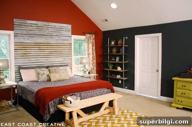 16 Rustic Industrial Home Decor Ideas to Transform Your Space 12 DIY Corrugated Metal Headboard