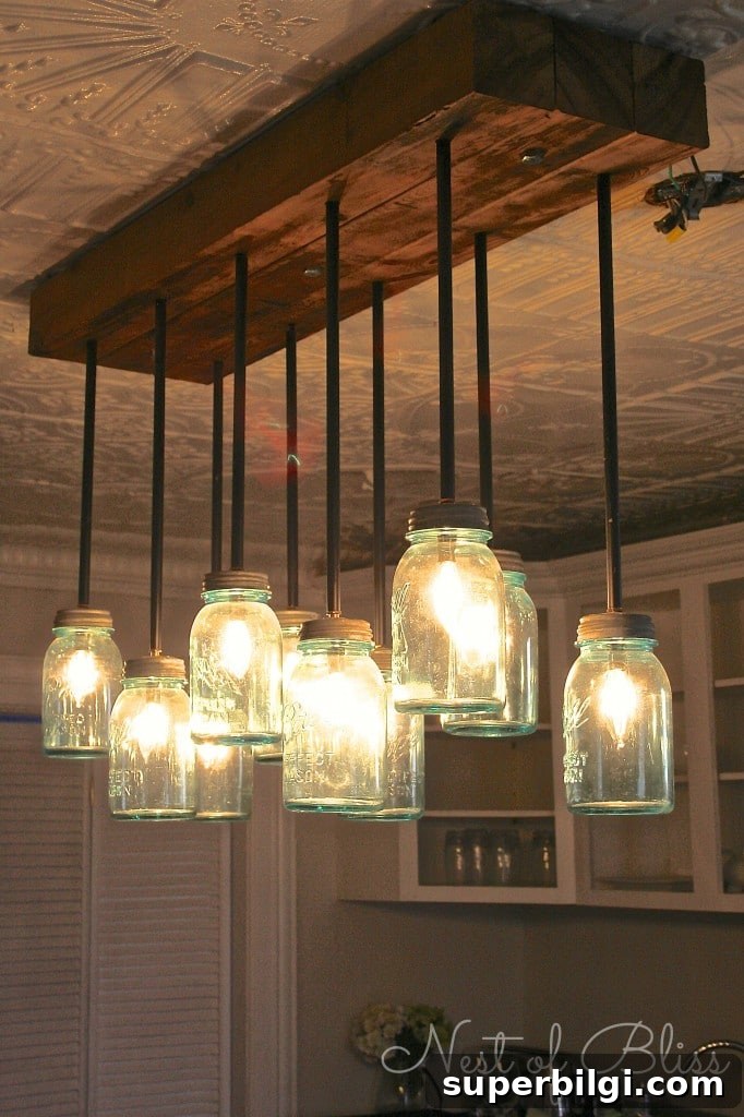 16 Rustic Industrial Home Decor Ideas to Transform Your Space 8 Mason Jar Chandelier
