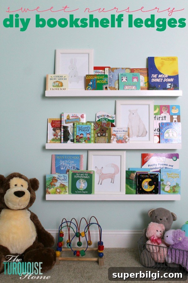 DIY Floating Bookshelf Ledges for Nursery Decor 2 These simple DIY ledges are easy to make and create a huge impact for storing books in a kids room or play room.