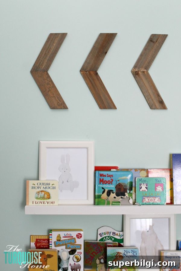 DIY Chevron Arrow Designs for Crafts and Home Decor 5 How about a cute set of arrows on the wall that hardly require any DIY at all? Quick, Easy - and Cute - Simple Chevron Arrows | Full tutorial at TheTurquoiseHome.com