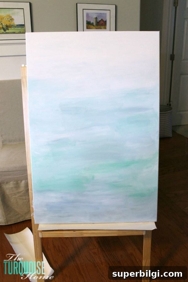 Layered turquoise and blue abstract