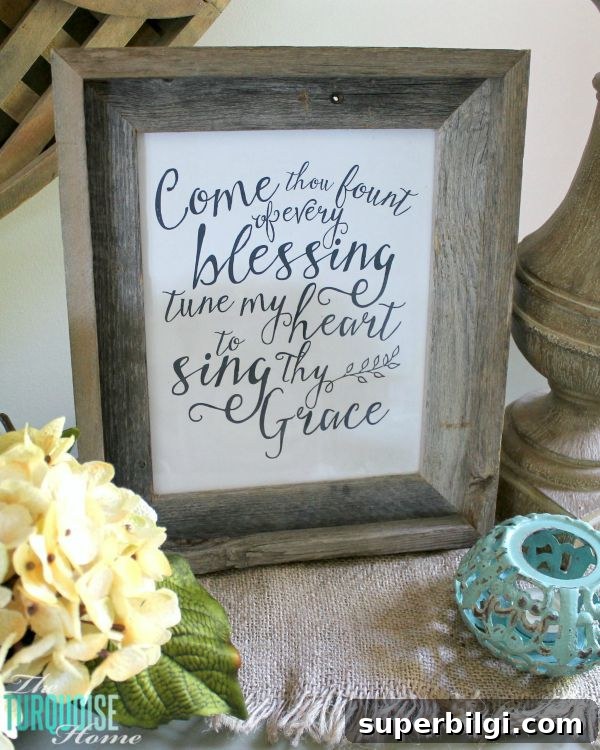 Stylish Neutral Fall Vignette Ideas for Cozy Home Decor 3 The temps are cooling down and it's time to break out the sweaters and the boots. Love this neutral fall vignette! (and a Come Thou Fount free printable) | Details and Printable at TheTurquoiseHome.com