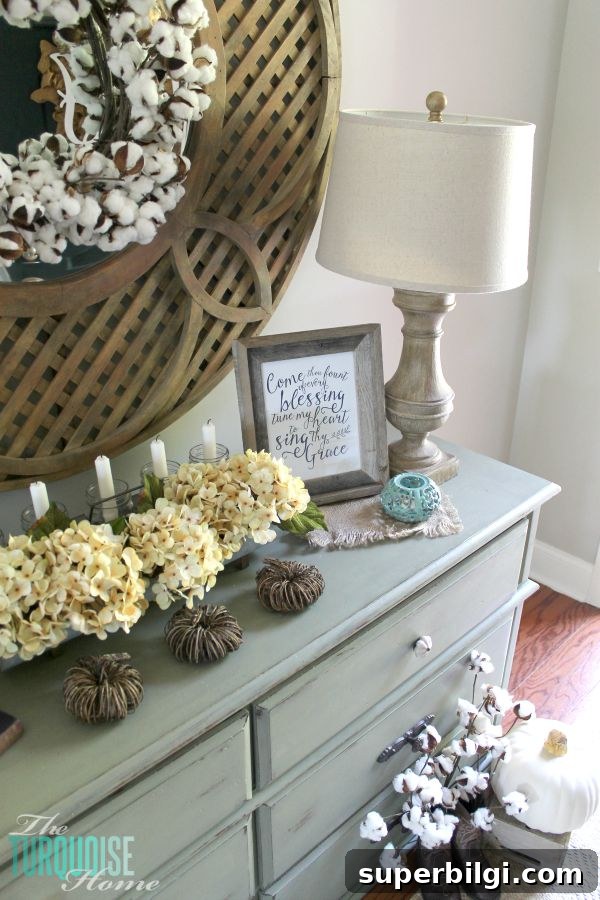 Come Thou Fount Printable Sheet Music PDF (Free Download) 3 The temps are cooling down and it's time to break out the sweaters and the boots. Love this neutral fall vignette! (and a Come Thou Fount free printable) | Details and Printable at TheTurquoiseHome.com