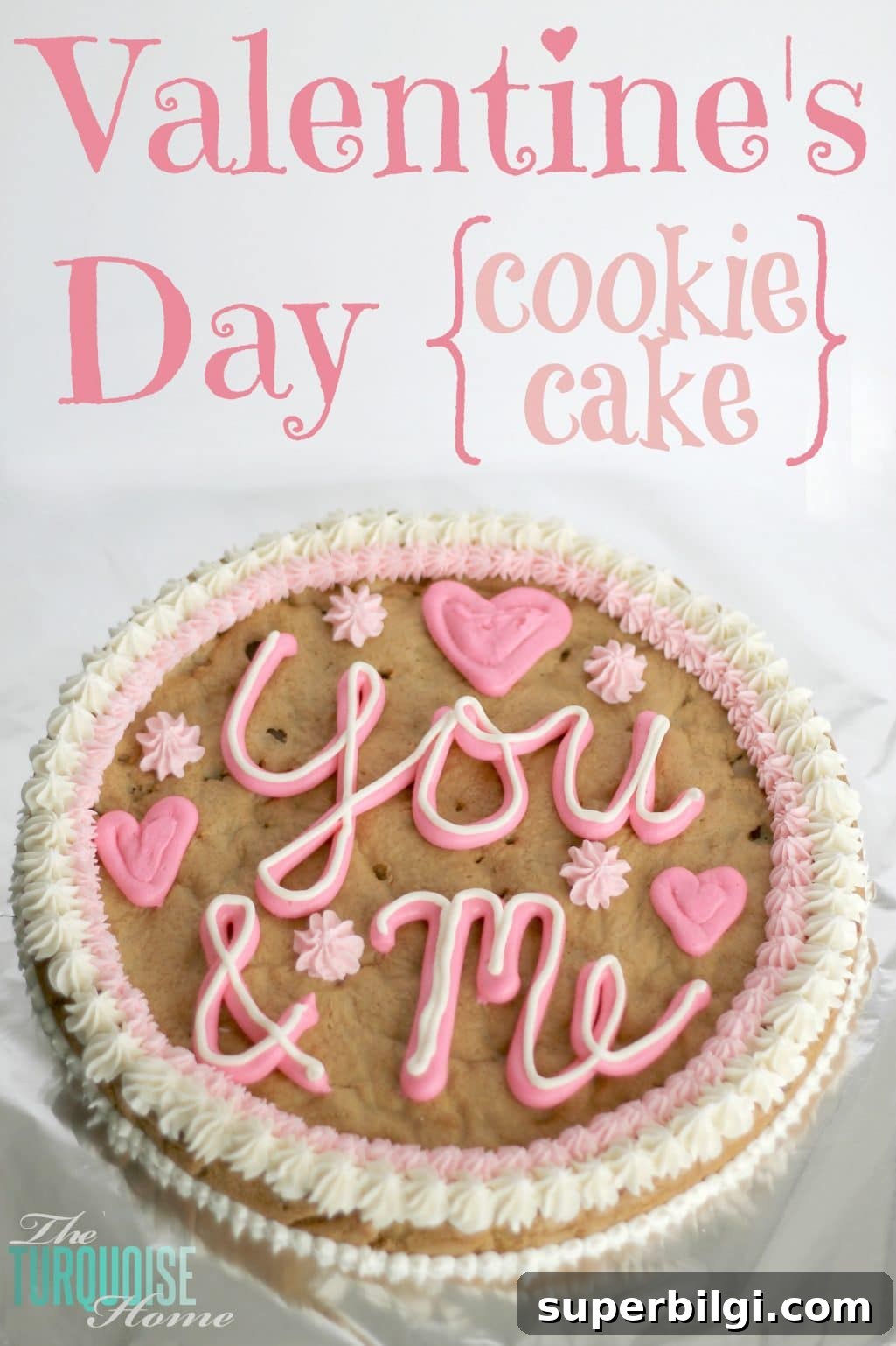 Valentine's Chocolate Chip Cookie Cake Recipe 2 Valentine's Day Cookie Cake {learn how to make your own!}