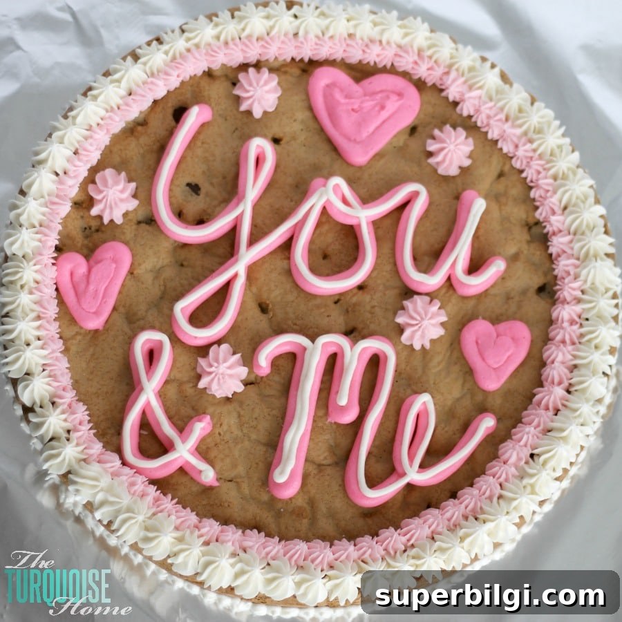 Valentine's Chocolate Chip Cookie Cake Recipe 4 Valentine's Day Cookie Cake {learn how to make your own!}
