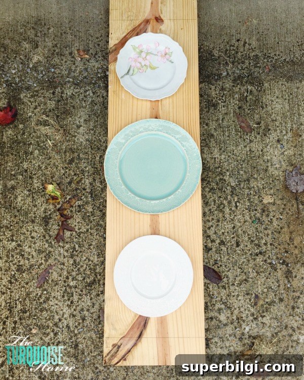 How to Build an Industrial Plate Rack for Modern Kitchen Storage 4 Plates positioned on wood to measure placement